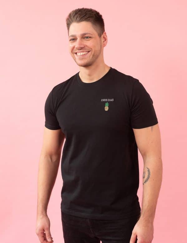 DIES DAS ANANAS T-SHIRT (SCHWARZ) – Bild 3