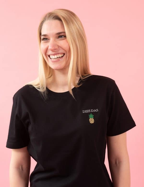 DIES DAS ANANAS T-SHIRT (SCHWARZ) – Bild 2