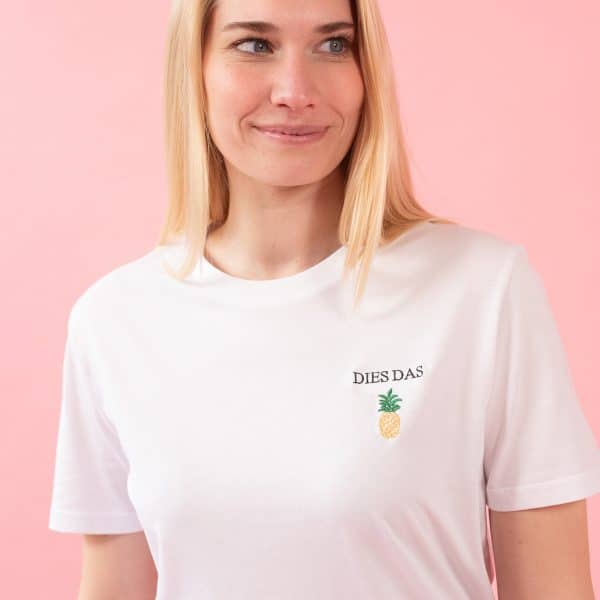 DIES DAS ANANAS T-SHIRT (WEISS) – Bild 2