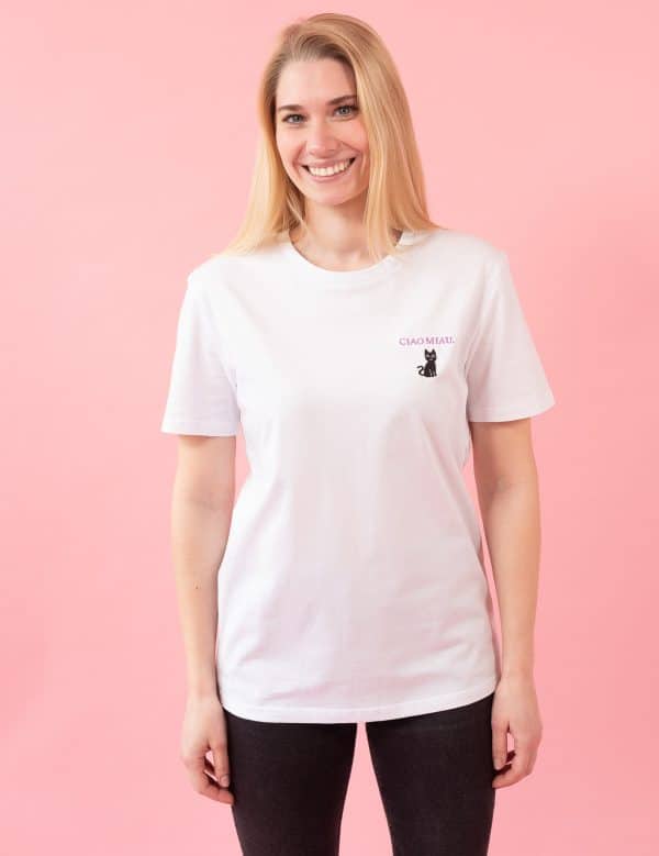 CIAO MIAU T-SHIRT (WEISS) – Bild 3