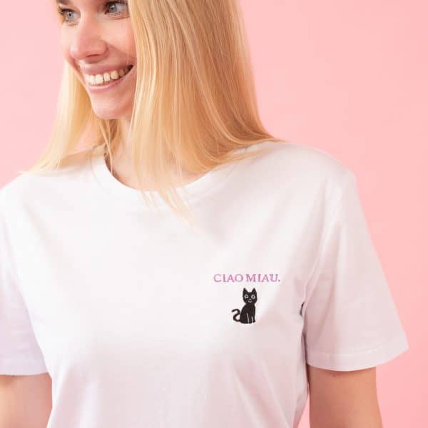 CIAO MIAU T-SHIRT (WEISS) – Bild 2