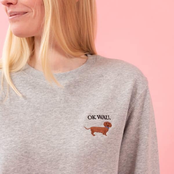 OK WAU SWEATSHIRT (HEATHER GREY) – Bild 2