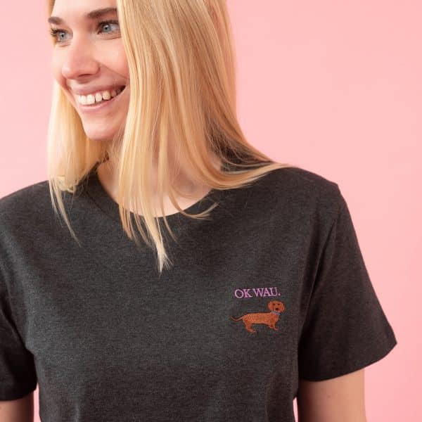 OK WAU T-SHIRT (DARK HEATHER GREY) – Bild 5