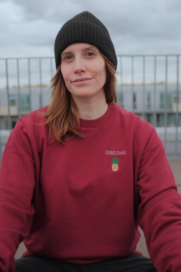 DIES DAS ANANAS SWEATSHIRT (BURGUNDY) – Bild 4