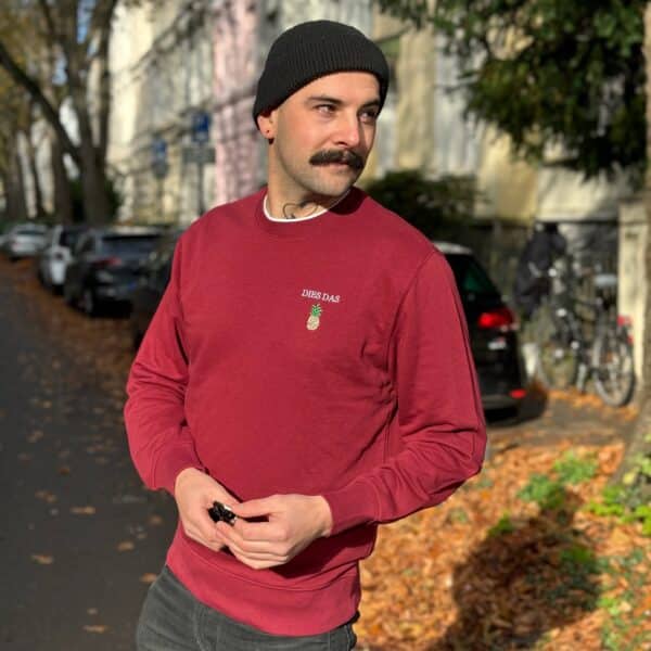 DIES DAS ANANAS SWEATSHIRT (BURGUNDY) – Bild 2