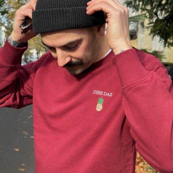 DIES DAS ANANAS SWEATSHIRT (BURGUNDY) – Bild 5