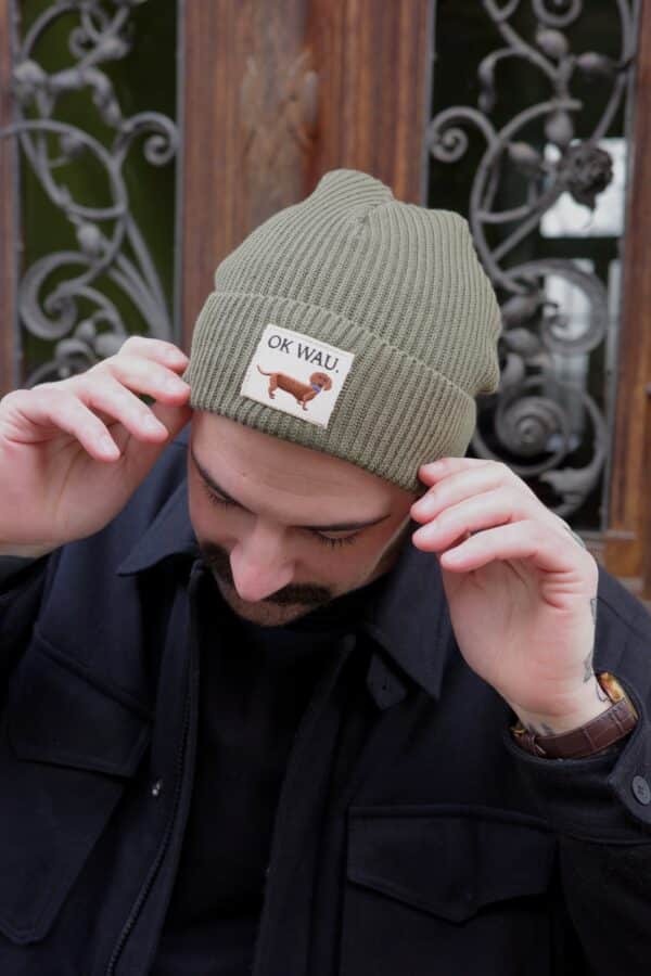 OK WAU BEANIE (KHAKI) – Bild 2